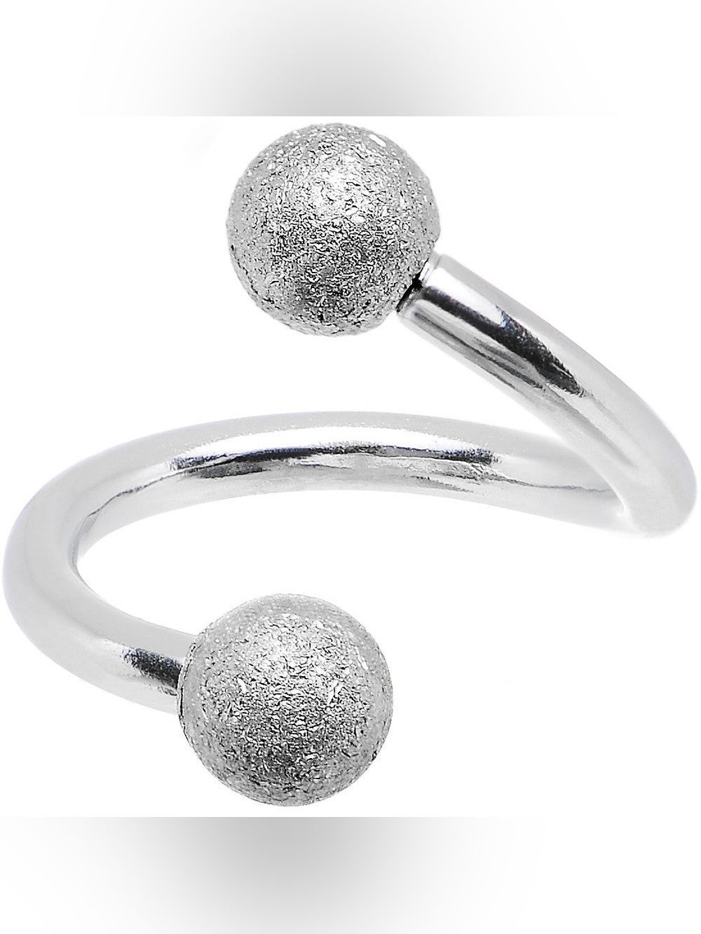 Silver Open Ball Wrap 16 Gauge 5/16 Sandblasted Steel Spiral Bar